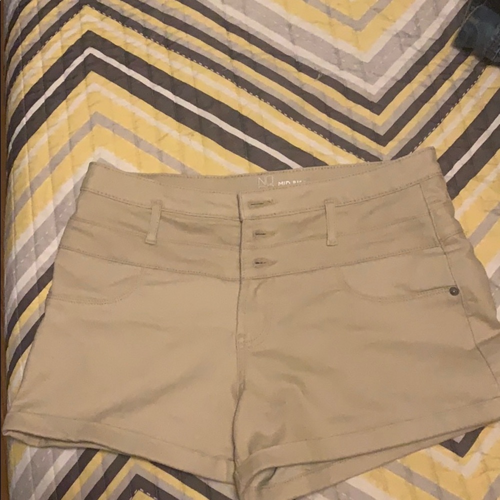 No boundaries tan high waisted shorts